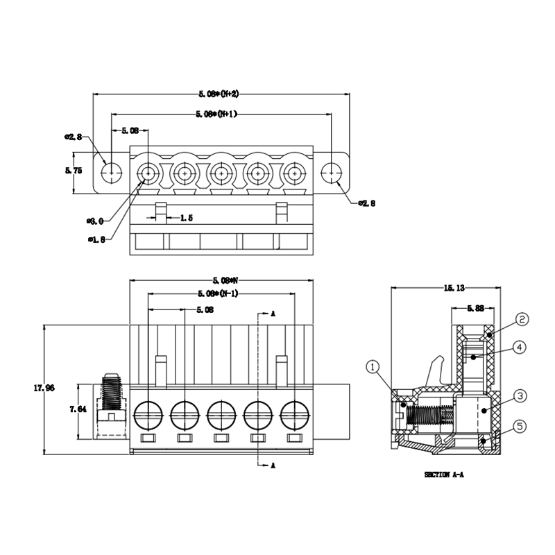 pcb connector block