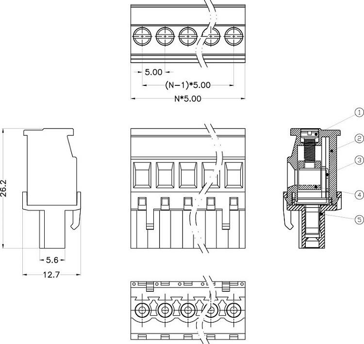 pluggable screw  terminal