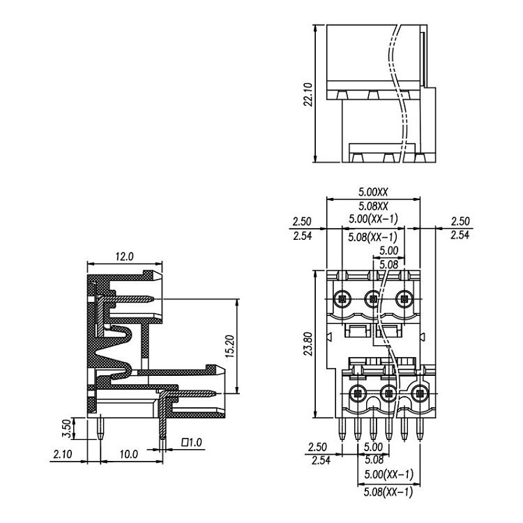 10 pin terminal block connector